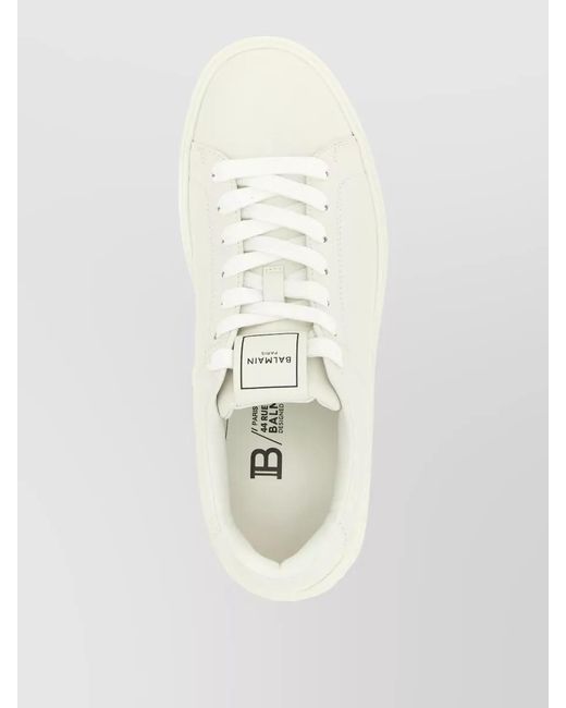 Balmain Natural Calf Leather Low-Top Sneakers