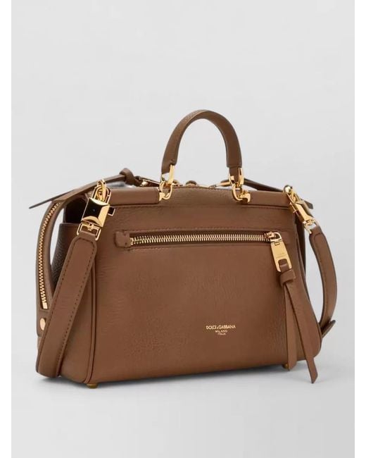 Dolce & Gabbana Brown Vitello Odissea Vintage Leather Shoulder Bag