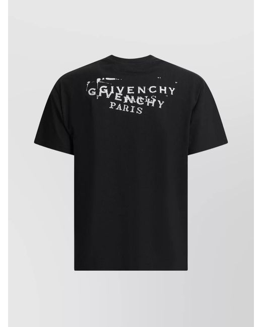 Givenchy Black Cotton Logo-Print T-Shirt for men