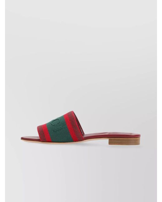 Gucci Red Leather Slides