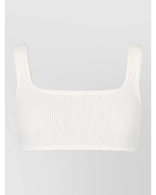 Mc2 Saint Barth White Crinkle Bikini Top