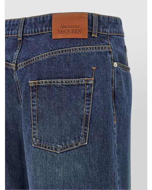 McQueen Blue Denim Wide-Leg Jeans