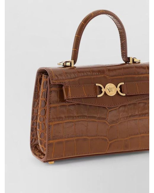 Versace Brown Medusa 95 Shoulder Bag Detachable Strap