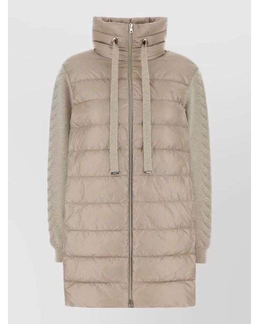 Herno Natural High Collar Nylon Quilted Down Jacket