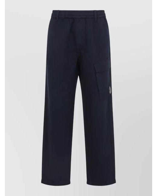 C P Company Blue Cp Company Straight Leg Cotton Cargo Trousers for men