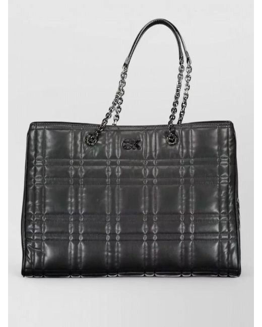 Calvin Klein Black Quilted Tote Bag