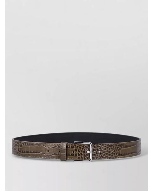 Frankie Shop Gray Toni Croc Patent Calf Leather Belt