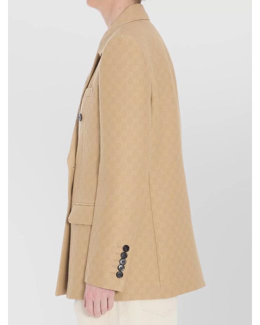 Gucci Natural Wool And Silk Double-Breasted Jacket
