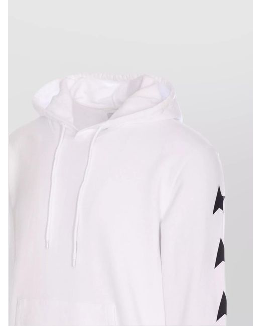 Golden Goose Deluxe Brand White Cotton Logo Print Hoodie for men