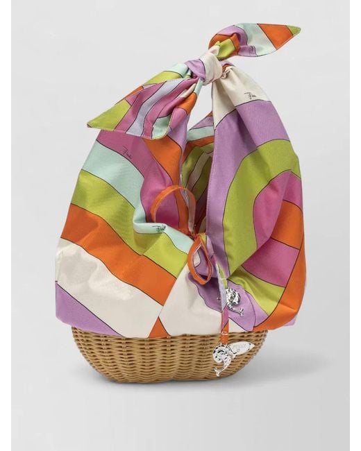 Emilio Pucci Pink Silk Picnic Small Tote Bag