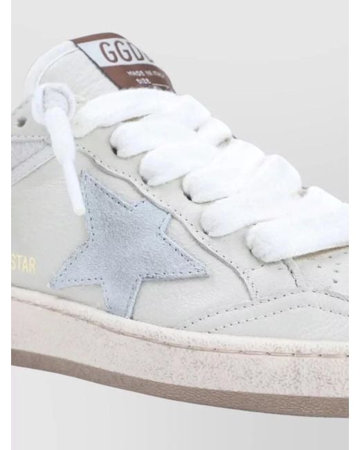 Golden Goose Deluxe Brand White Ballstar Nappa Glitter Leather Star Sneakers
