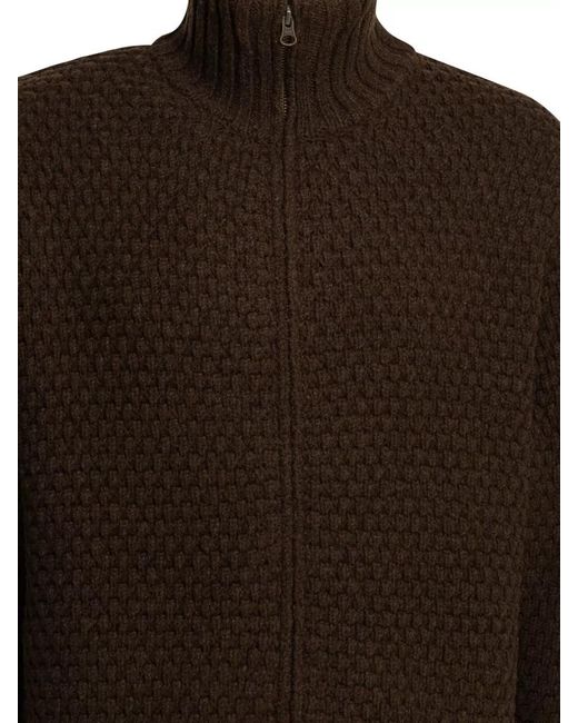 Beams Plus Brown Wool Zip Jacket for men