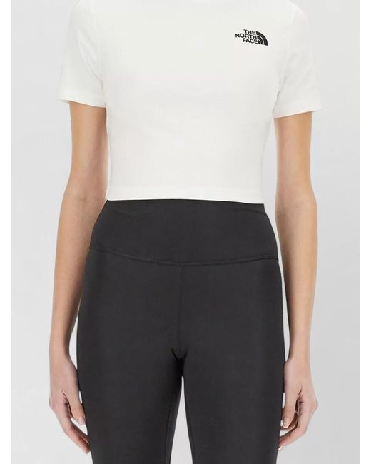 The North Face White Cropped Crew Neck Short Sleeve Top