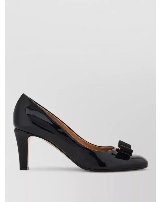 Ferragamo Multicolor Vara Bow Patent Leather Mid Heel Pumps