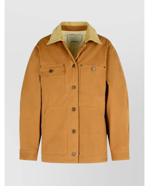 Isabel Marant Yellow Cotton Jacket Ninon' Collared Pockets