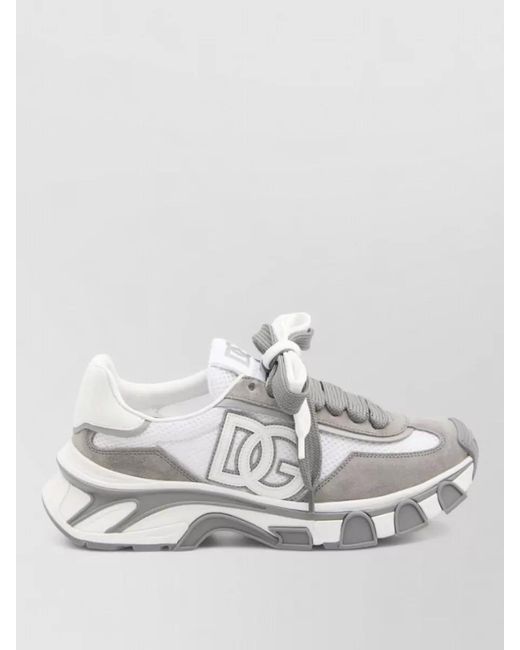 Dolce & Gabbana Gray Leather Low-Top Sneakers for men