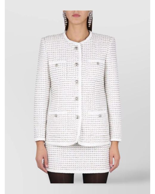 Alessandra Rich White Tweed Jacket