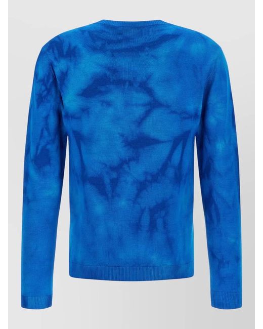 Kiko Kostadinov Blue Wool V-Neck Jacquard-Knit Sweater for men