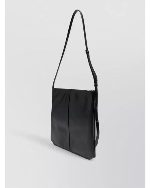 Jil Sander Black Linea Rectangular Crossbody Bag Adjustable Strap
