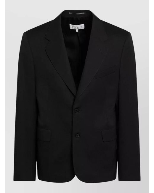 Maison Margiela Black Wool Single Breasted Coat for men