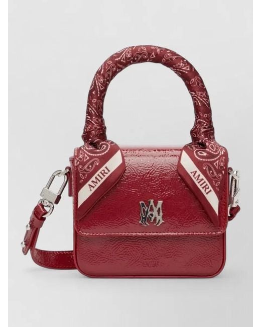 Amiri Red Nano Top Handle Bag Bandana Strap