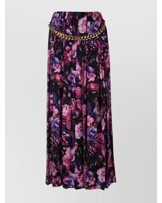 Balenciaga Purple Pleated Midi Skirt