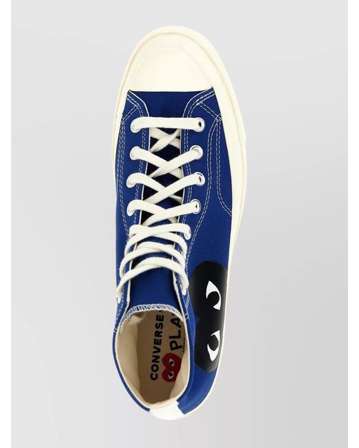 COMME DES GARÇONS PLAY Blue Canvas High-Top Sneakers for men