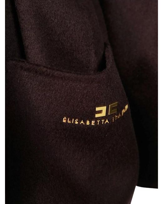 Elisabetta Franchi Multicolor Wool Belted Coat