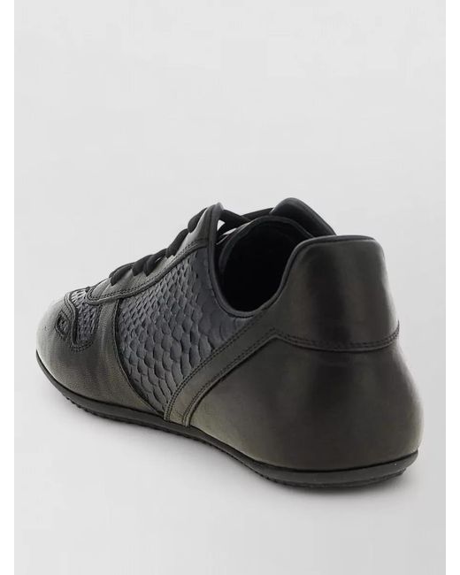 Rick Owens Black Leather Low-Top Sneakers for men