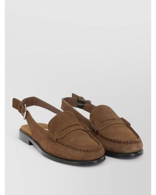 Sebago Brown Dan Suede Sling Back Loafer Shoe