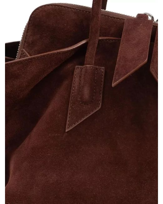 The Attico Brown La Passeggiata Medium Suede Tote Bag