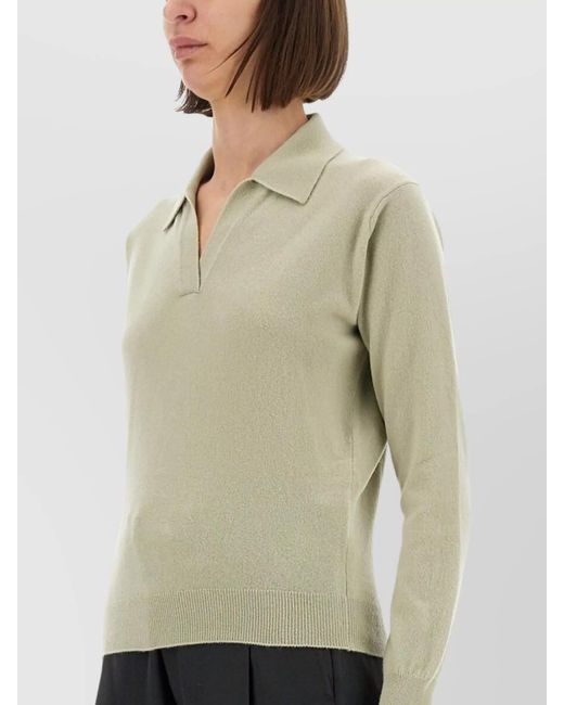 Maison Margiela Natural Virgin Wool Polo Shirt