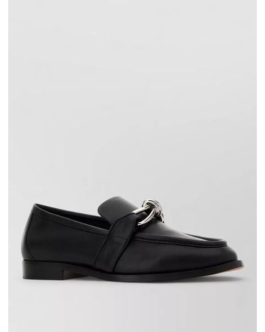 Bottega Veneta Black Leather Loafers for men