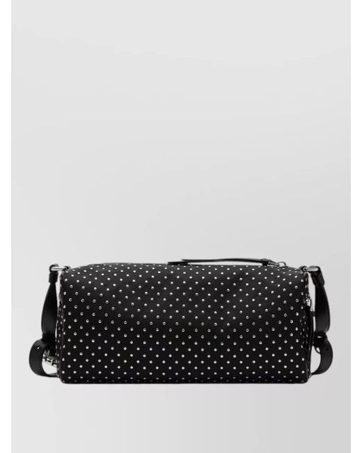 Prada Black Shoulder Bag Adjustable Strap Studded Design