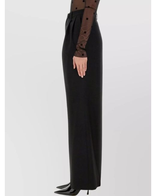 Givenchy Black High Waist Wide-Leg Trousers With Belt Loops