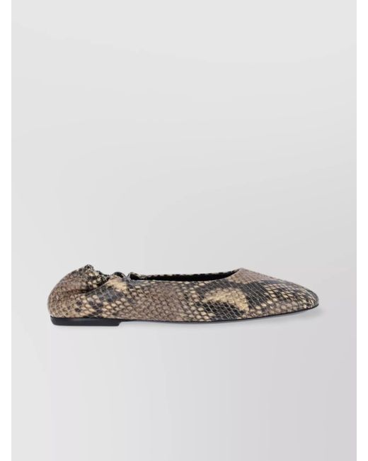 Dries Van Noten Multicolor Snake Print Round Toe Flat Sole Ballerina Shoes