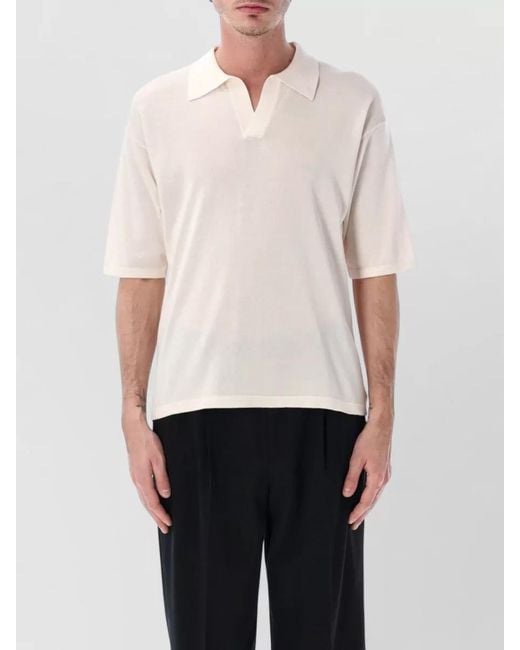 Roberto Collina White Cotton Relaxed-Fit Short-Sleeve Polo Shirt for men