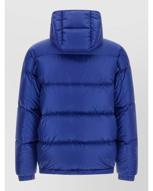 Moncler Blue Rivau Hooded Down Jacket Quilted Zip Pockets for men