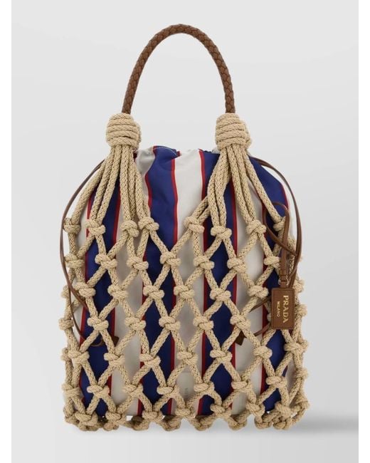 Prada Natural Mesh Shoulder Bag