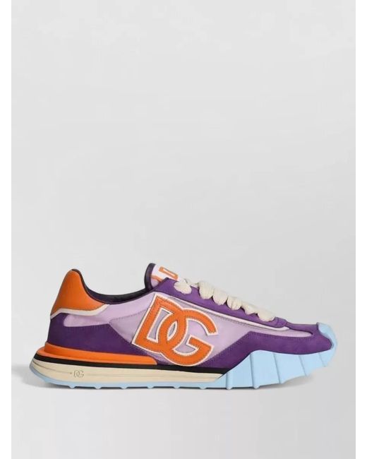 Dolce & Gabbana Multicolor Low Top Sneakers Contrast Sole Detail
