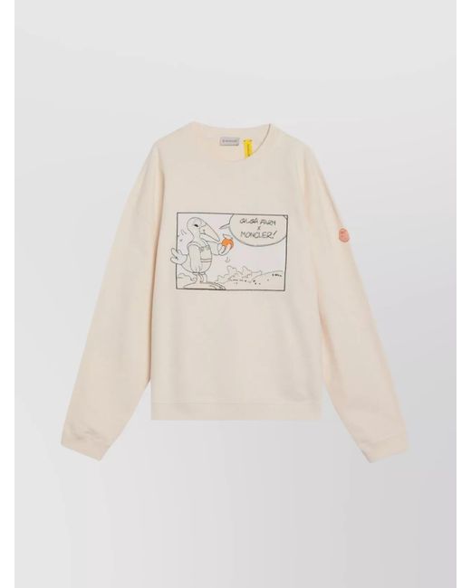 Moncler Genius Natural Crew Neck Graphic Print Long Sleeves for men