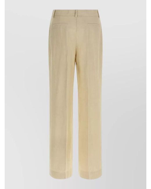 P.A.R.O.S.H. Natural Raisa26 Tailored Pants Belt Loops Pockets