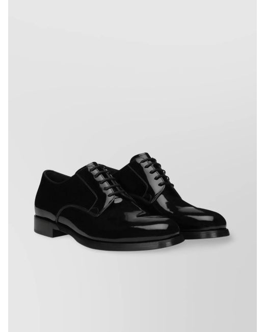 Dolce & Gabbana Black Patent Calf Leather Derby Shoes for men