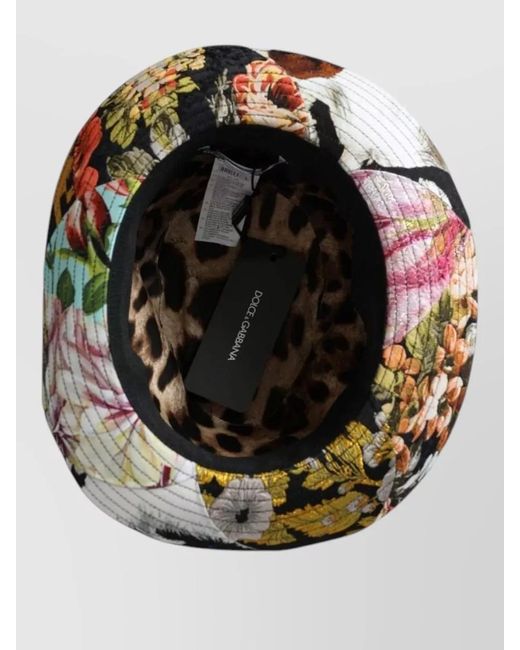Dolce & Gabbana Black Patchwork Fedora Hat