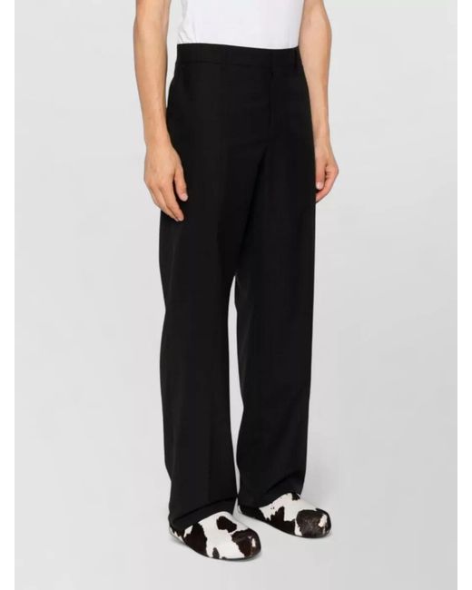Moschino White High Waist Wide Leg Pleated Pants for men