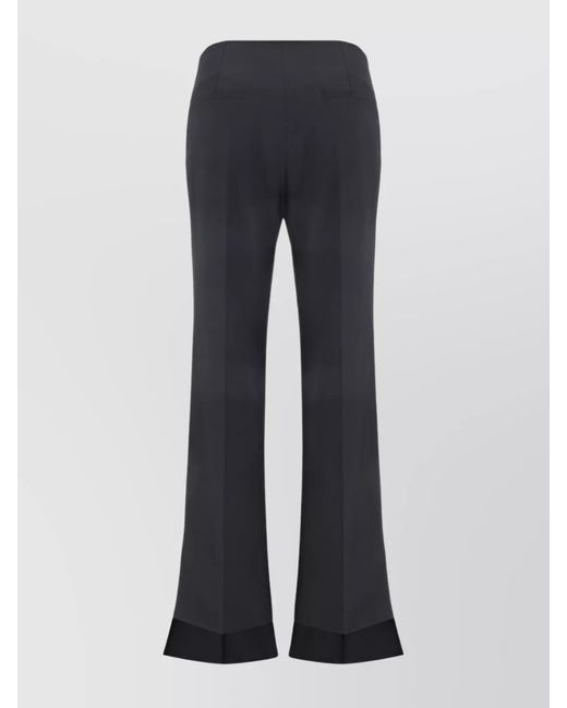 Chloé Blue Asymmetric Wool Flared Trousers