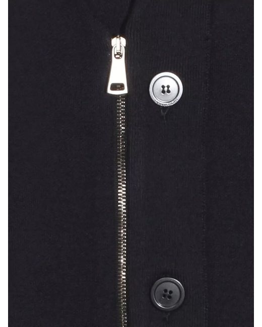Fabiana Filippi Black V Neck Cropped Knitwear Long Sleeves Buttons