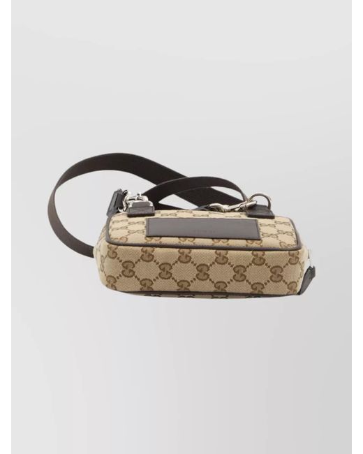 Gucci Brown Canvas Mini Shoulder Bag for men