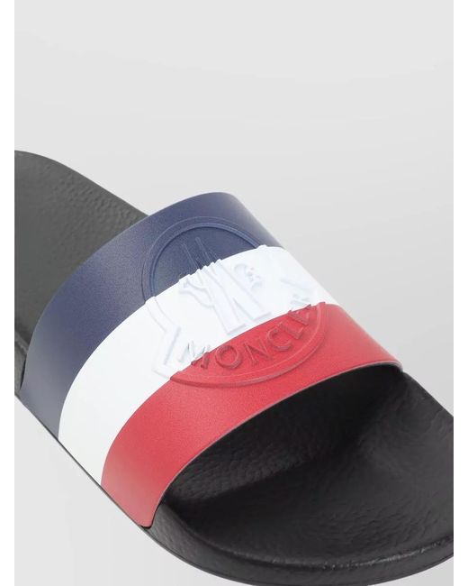Moncler Gray Basile Sandals Tricolor Logo Strap Outsole for men