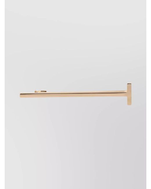 Tom Ford White T-Shaped-Tone Brooch Pin for men